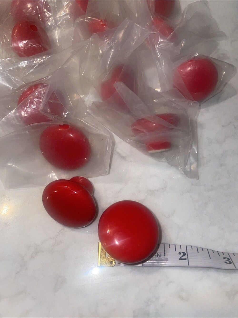 Red Ceramic Drawer Knobs Cabinet Pulls 1” Handles Hardware 16 Total